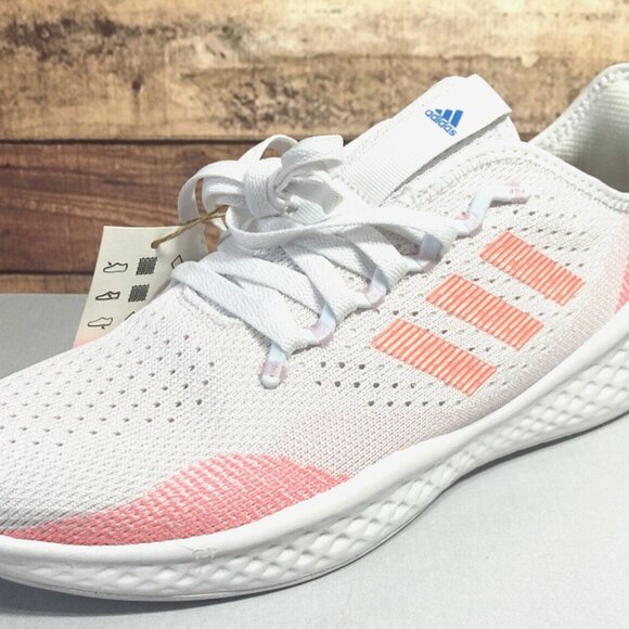 Adidas Women's M Fluidflow 2.0 Running Shoes White Pink Turbo NEW Sz 8.5 - Picture 10 of 11